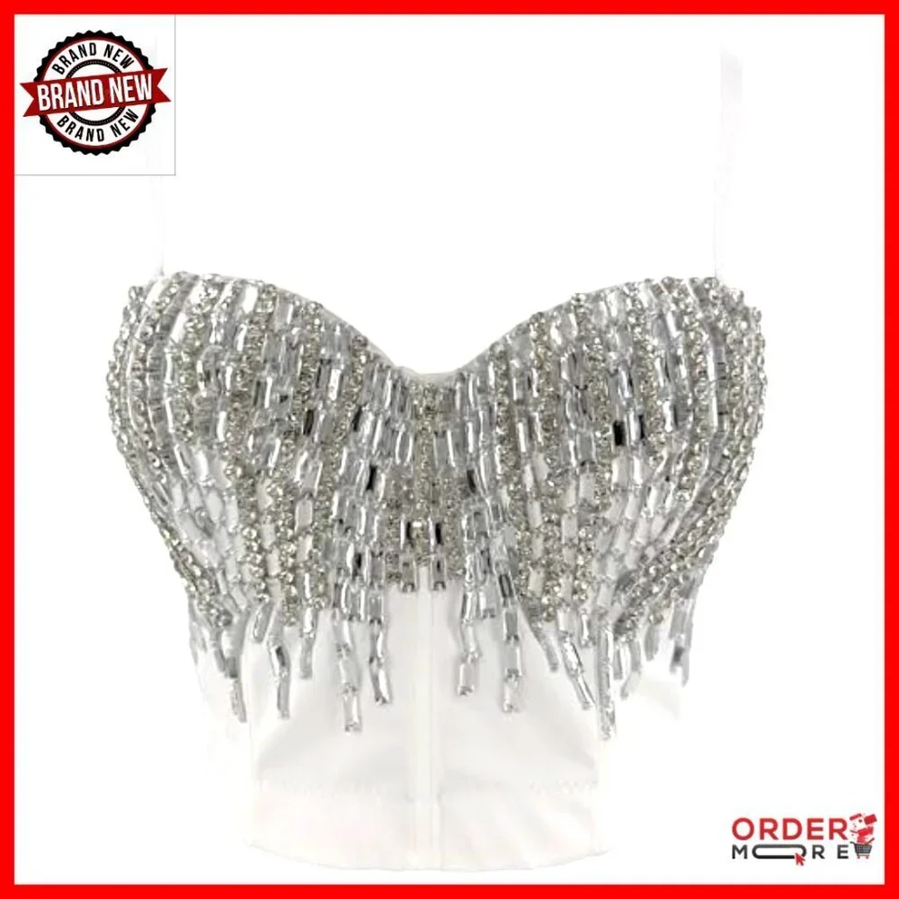 Sexy Bustier Crop Top Corset Bra Clubwear Party Y2K Elegant Adjustable Straps